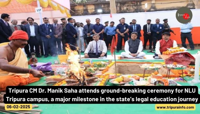 Tripura CM Dr. Manik Saha attends ground-breaking ceremony for NLU Tripura campus, a major milestone in the state’s legal education journey