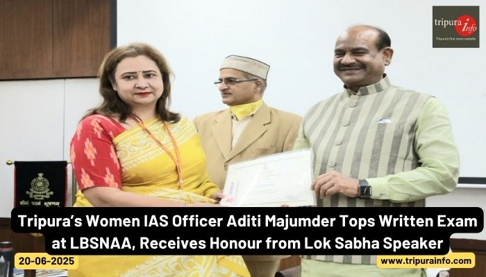 Tripura’s Women IAS Officer Aditi Majumder Tops Written Exam at LBSNAA, Receives Honour from Lok Sabha Speaker

