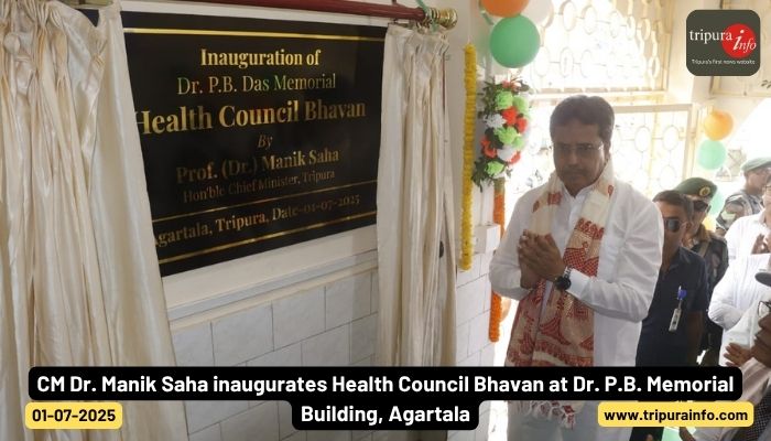 Chief Minister (Dr) Manik Saha attended the Inauguration of Health Council Bhavan at  Dr. P.B. Memorial Building, Bidurkarta Chowmuhani, Agartala