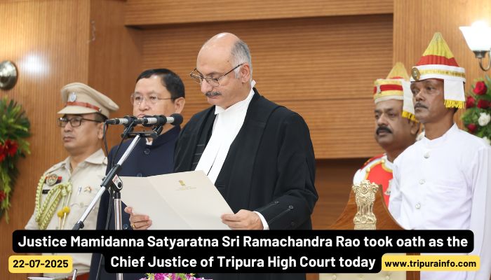 Justice Mamidanna Satyaratna Sri Ramachandra Rao took oath as the Chief Justice of Tripura High Court today