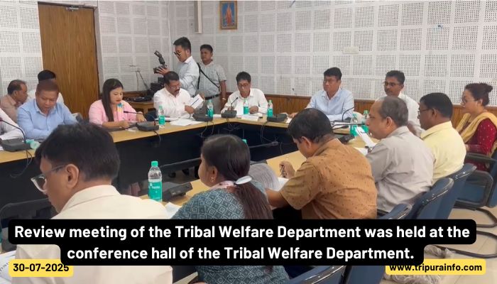 Review meeting of the Tribal Welfare Department was held at the conference hall of the Tribal Welfare Department.
