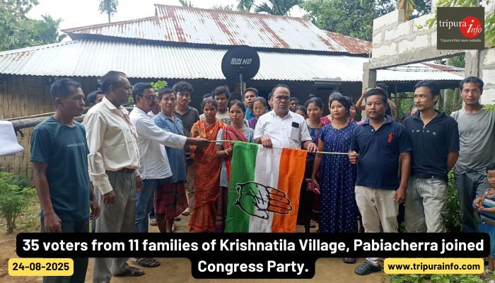35 voters from 11 families of Krishnatila Village, Pabiacherra joined Congress Party.