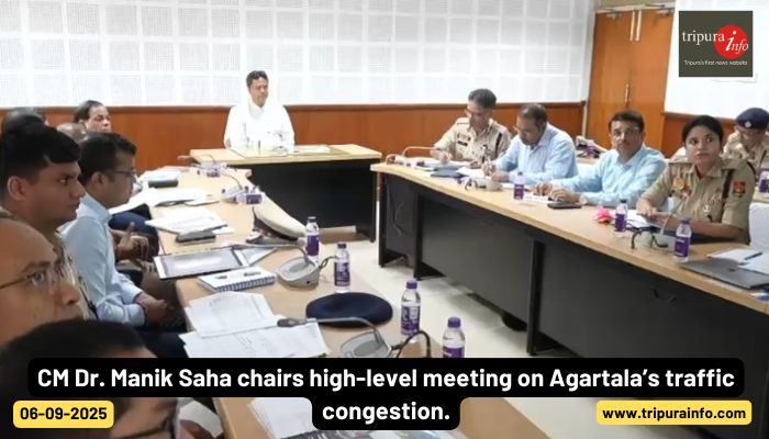 CM Dr. Manik Saha chairs high-level meeting on Agartala’s traffic congestion.