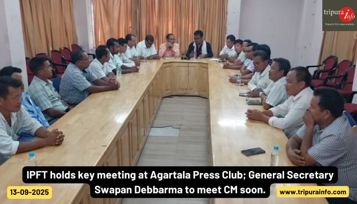 IPFT holds key meeting at Agartala Press Club; General Secretary Swapan Debbarma to meet CM soon.