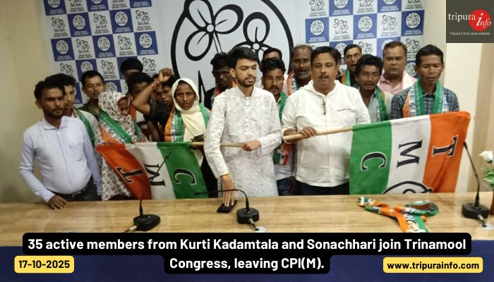 35 active members from Kurti Kadamtala and Sonachhari join Trinamool Congress, leaving CPI(M).