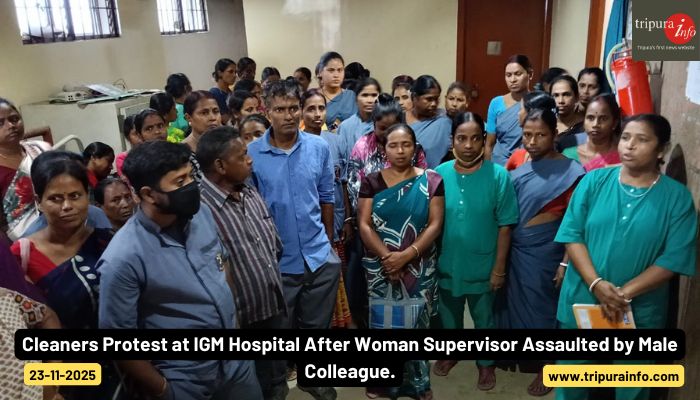 Cleaners Protest at IGM Hospital After Woman Supervisor Assaulted by Male Colleague.