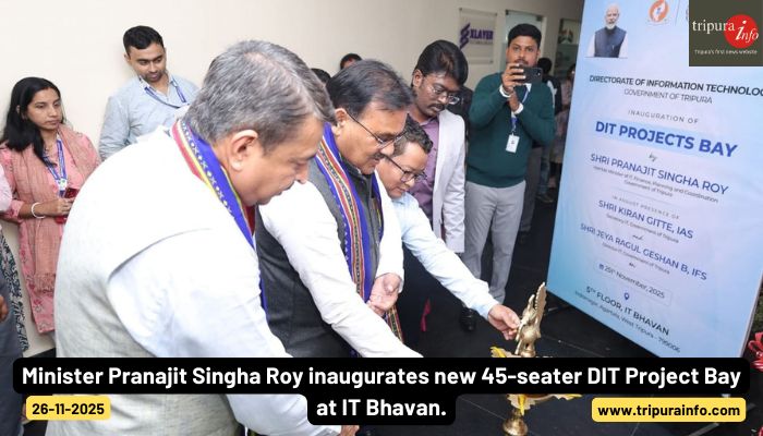 Minister Pranajit Singha Roy inaugurates new 45-seater DIT Project Bay at IT Bhavan.