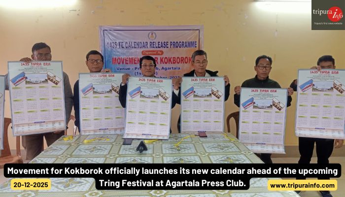 Movement for Kokborok officially launches its new calendar ahead of the upcoming Tring Festival at Agartala Press Club.