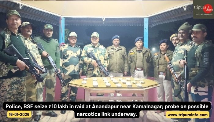 Police, BSF seize ₹10 lakh in raid at Anandapur near Kamalnagar; probe on possible narcotics link underway.