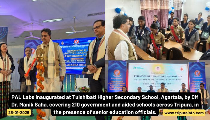 PAL Labs inaugurated at Tulshibati Higher Secondary School, Agartala, by CM Dr. Manik Saha, covering 210 government and aided schools across Tripura, in the presence of senior education officials.