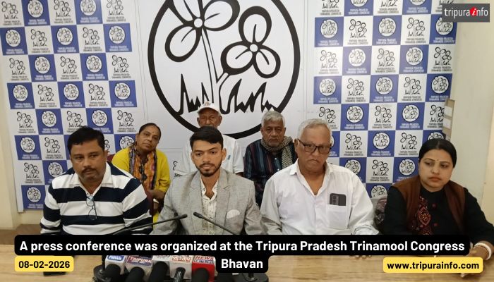 A press conference was organized at the Tripura Pradesh Trinamool Congress Bhavan.