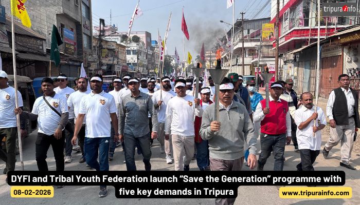 DYFI and Tribal Youth Federation launch “Save the Generation” programme with five key demands in Tripura.