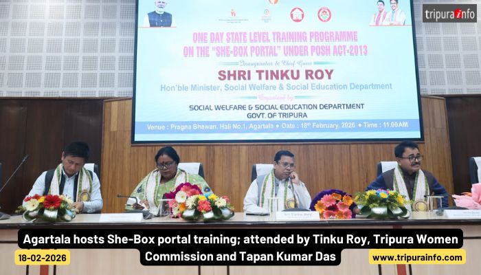 Agartala hosts She-Box portal training; attended by Tinku Roy, Tripura Women Commission and Tapan Kumar Das.