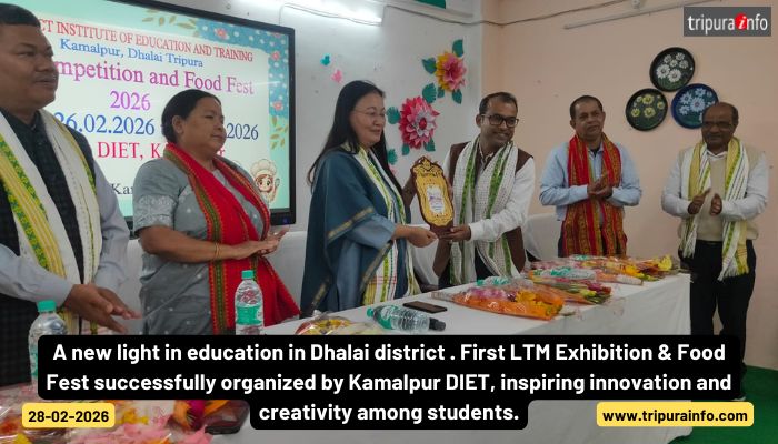 A new light in education in Dhalai district . First LTM Exhibition & Food Fest successfully organized by Kamalpur DIET, inspiring innovation and creativity among students.