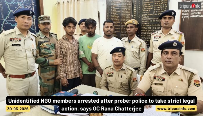 Unidentified NGO members arrested after probe; police to take strict legal action, says OC Rana Chatterjee.