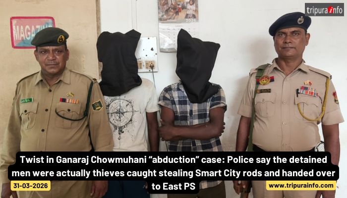Twist in Ganaraj Chowmuhani “abduction” case: Police say the detained men were actually thieves caught stealing Smart City rods and handed over to East PS.