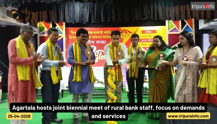 Agartala hosts joint biennial meet of rural bank staff, focus on demands and services.