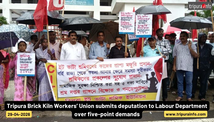 Tripura Brick Kiln Workers’ Union submits deputation to Labour Department over five-point demands.