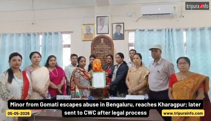 Minor from Gomati escapes abuse in Bengaluru, reaches Kharagpur; later sent to CWC after legal process.