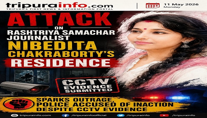 Attack on Rashtriya Samachar Journalist Nibedita Chakraborty’s Residence Sparks Outrage, Police Accused of Inaction Despite CCTV Evidence.