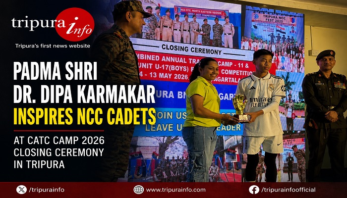 Padma Shri Dr. Dipa Karmakar Inspires NCC Cadets at CATC Camp 2026 Closing Ceremony in Tripura