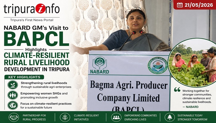 NABARD GM’s Visit to BAPCL Highlights Climate-Resilient Rural Livelihood Development in Tripura