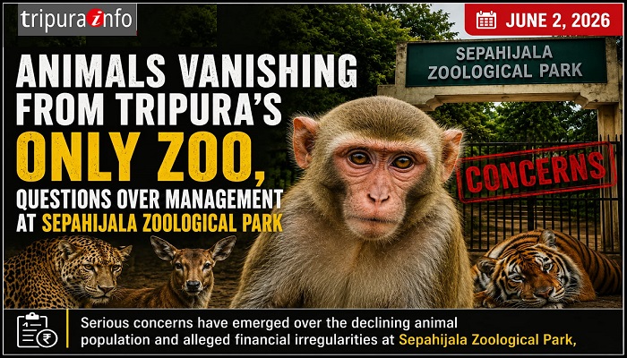 Animals Vanishing from Tripura’s Only Zoo, Questions Over Management at Sepahijala Zoological Park
