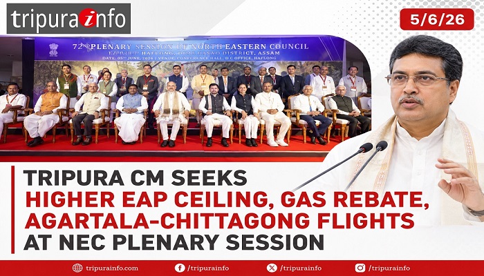 Tripura CM seeks higher EAP ceiling, gas rebate, Agartala-Chittagong flights at NEC plenary session