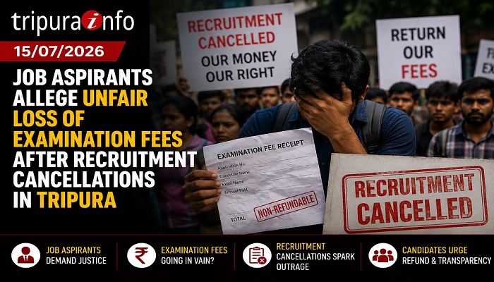 Job Aspirants Allege Unfair Loss of Examination Fees After Recruitment Cancellations in Tripura