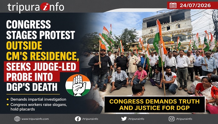 Congress stages protest outside CM