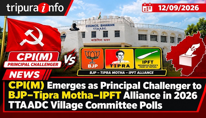 CPI(M) Emerges as Principal Challenger to BJP–Tipra Motha–IPFT Alliance in 2026 TTAADC Village Committee Polls