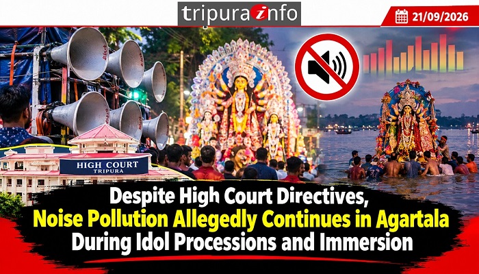 Despite High Court Directives, Noise Pollution Allegedly Continues in Agartala During Idol Processions and Immersion