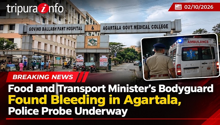 Food and Transport Minister’s Bodyguard Found Bleeding in Agartala, Police Probe Underway