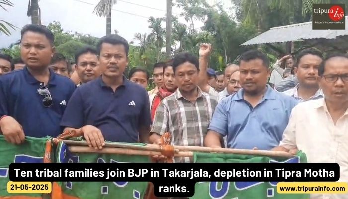 Ten tribal families join BJP in Takarjala, depletion in Tipra Motha ranks.

