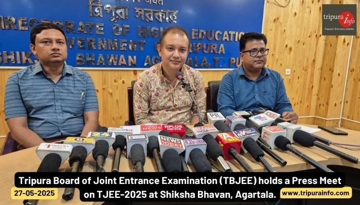 Tripura Board of Joint Entrance Examination (TBJEE) holds a Press Meet on TJEE-2025 at Shiksha Bhavan, Agartala.
