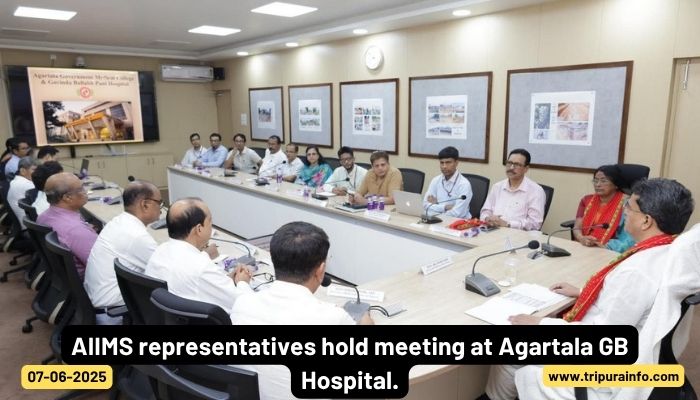 AIIMS representatives hold meeting at Agartala GB Hospital.