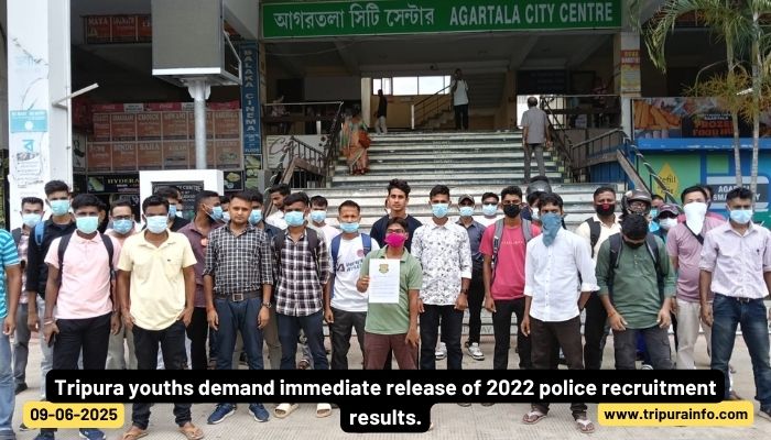 Tripura youths demand immediate release of 2022 police recruitment results.