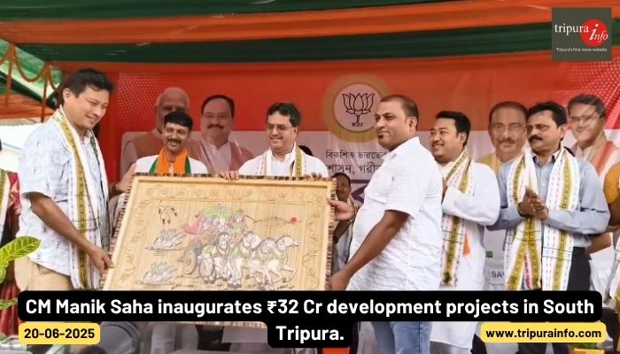 CM Manik Saha inaugurates ₹32 Cr development projects in South Tripura.