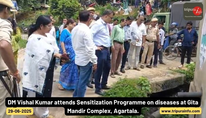 DM Vishal Kumar attends Sensitization Programme on diseases at Gita Mandir Complex, Agartala.