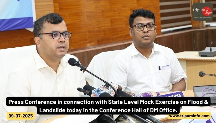 Press Conference in connection with State Level Mock Exercise on Flood & Landslide today in the Conference Hall of DM Office.