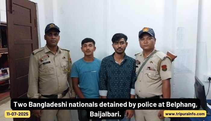 Two Bangladeshi nationals detained by police at Belphang, Baijalbari.