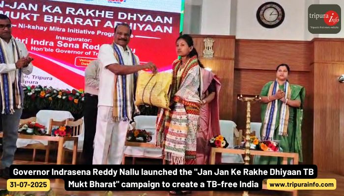 Governor Indrasena Reddy Nallu launched the "Jan Jan Ke Rakhe Dhiyaan TB Mukt Bharat" campaign to create a TB-free India at Raj Bhavan today.