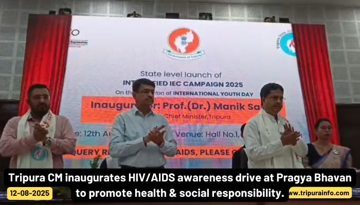 Tripura CM inaugurates HIV/AIDS awareness drive at Pragya Bhavan to promote health & social responsibility.
