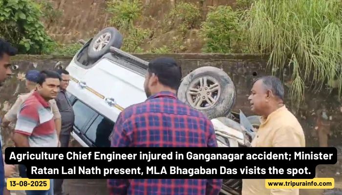Agriculture Chief Engineer injured in Ganganagar accident; Minister Ratan Lal Nath present, MLA Bhagaban Das visits the spot.
