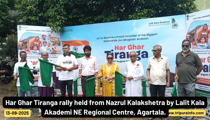 Har Ghar Tiranga rally held from Nazrul Kalakshetra by Lalit Kala Akademi NE Regional Centre, Agartala.