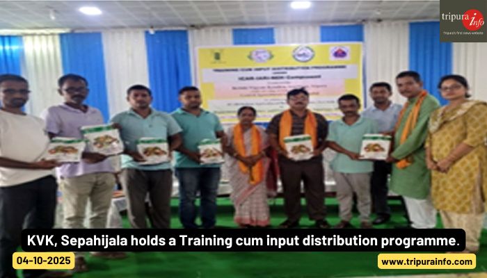 KVK, Sepahijala holds a Training cum input distribution programme.