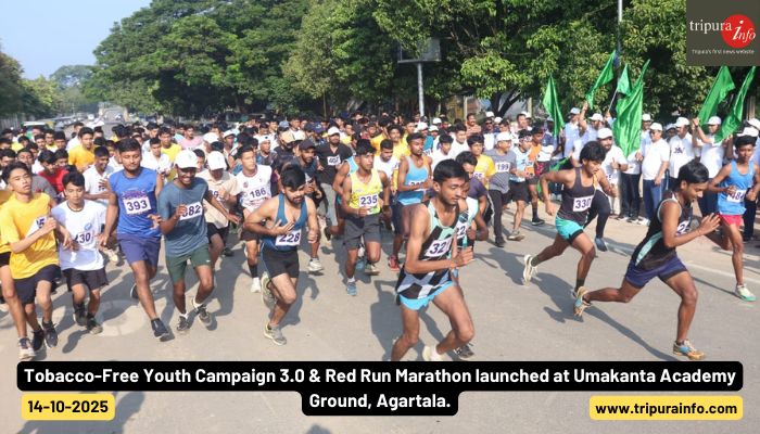 Tobacco-Free Youth Campaign 3.0 & Red Run Marathon launched at Umakanta Academy Ground, Agartala.