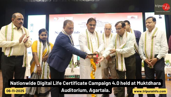 Nationwide Digital Life Certificate Campaign 4.0 held at Muktadhara Auditorium, Agartala.