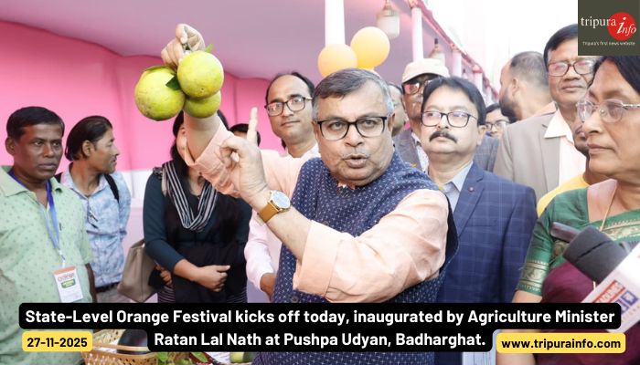 State-Level Orange Festival kicks off today, inaugurated by Agriculture Minister Ratan Lal Nath at Pushpa Udyan, Badharghat.