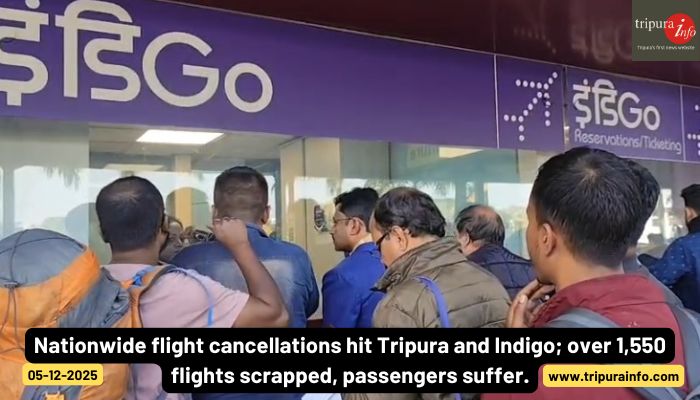 Nationwide flight cancellations hit Tripura and Indigo; over 1,550 flights scrapped, passengers suffer.